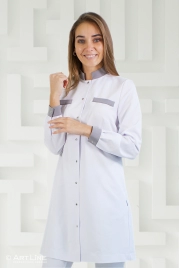 Халат медицинский женский, длинный рукав, цвет белый, арт 3-321о